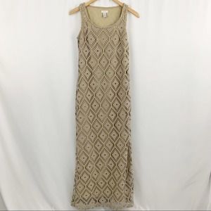 Chico's Crochet Tan Sleeveless Dress 0